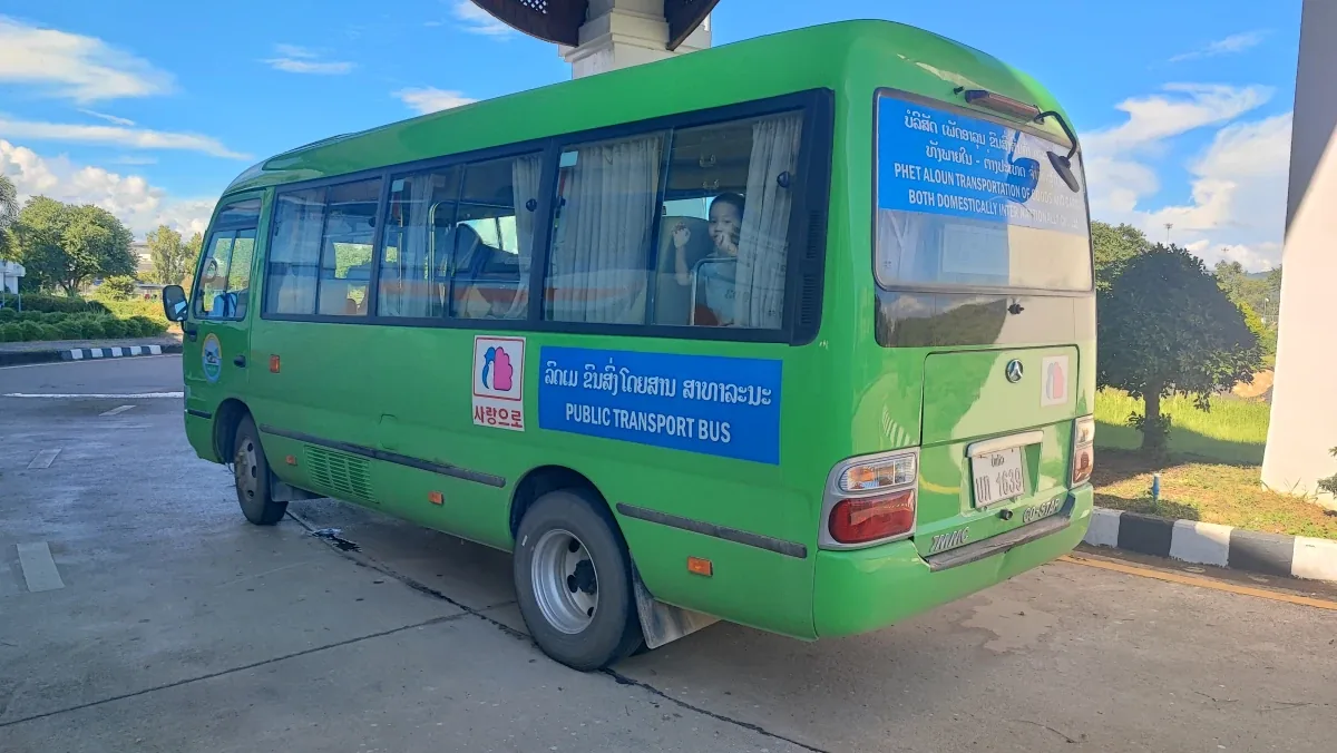 Public transport bus back to Chiang Khong city