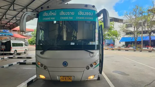 Green Bus front at Chiang Mai Arcade Bus Station