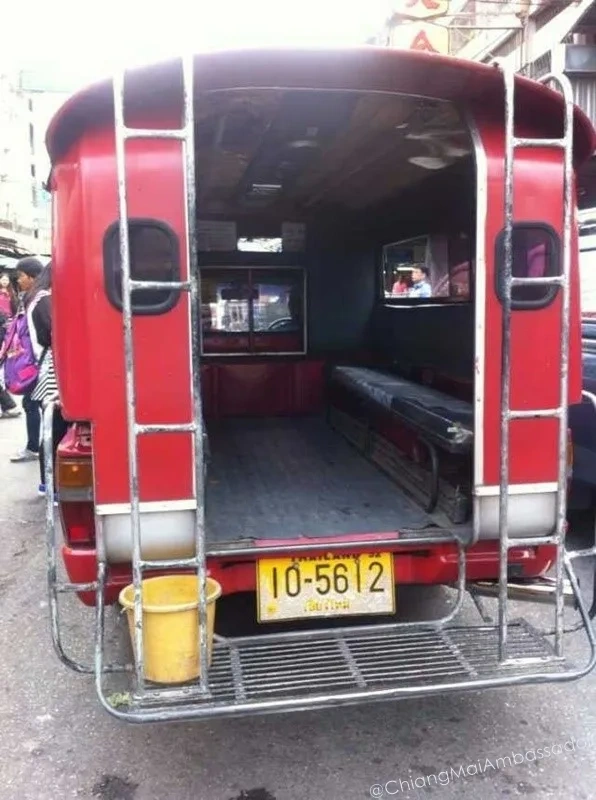 Chiang Mai transport songthaew red truck